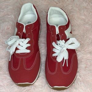 Red and White Sneakers